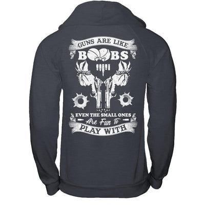 Guns Are Like Boos Even The Small Ones Are Fun To Play With-T-Shirt & Hoodie-Pullover Hoodie-Dark Heather