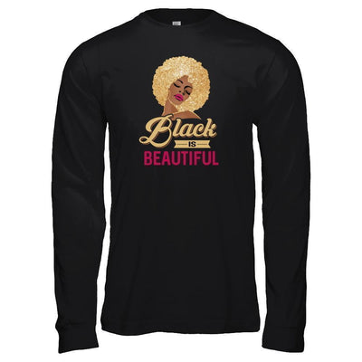 Black Is Beautiful African Black Pride-T-Shirt & Tank Top-Long Sleeve T-Shirt-Black