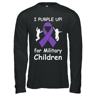 I Purple Up For Month Of The Military Child-T-Shirt & Hoodie-Long Sleeve T-Shirt-Black