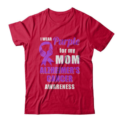 I Wear Purple For My Mom Alzheimer's Awareness Son Daughter-T-Shirt & Hoodie-Classic T-Shirt-Red