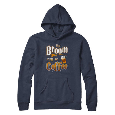 My Broom Runs On Coffee Halloween Witch Costume-T-Shirt & Hoodie-Pullover Hoodie-Navy