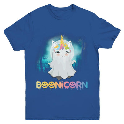 Boonicorn Ghost Unicorn Halloween Girls Youth-Youth Shirt-Youth T-Shirt-Royal