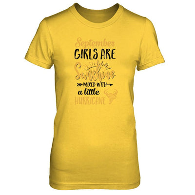 September Girls Sunshine Mixed With A Little Hurricane Birthday-T-Shirt & Tank Top-Women's T-Shirt-Daisy