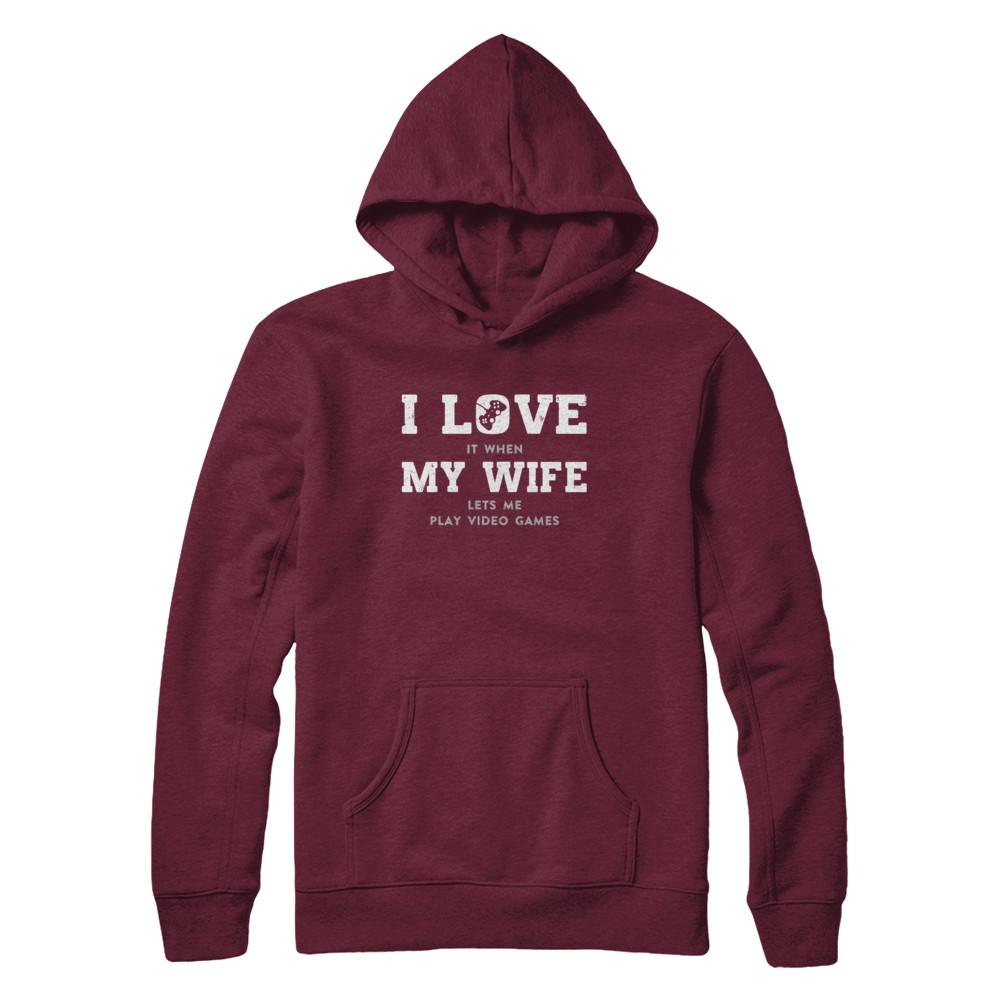 Funny Father's Day Gift From Wife Video Game Dad-T-Shirt & Hoodie-Pullover Hoodie-Maroon