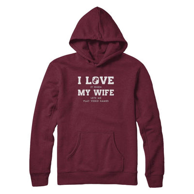 Funny Father's Day Gift From Wife Video Game Dad-T-Shirt & Hoodie-Pullover Hoodie-Maroon
