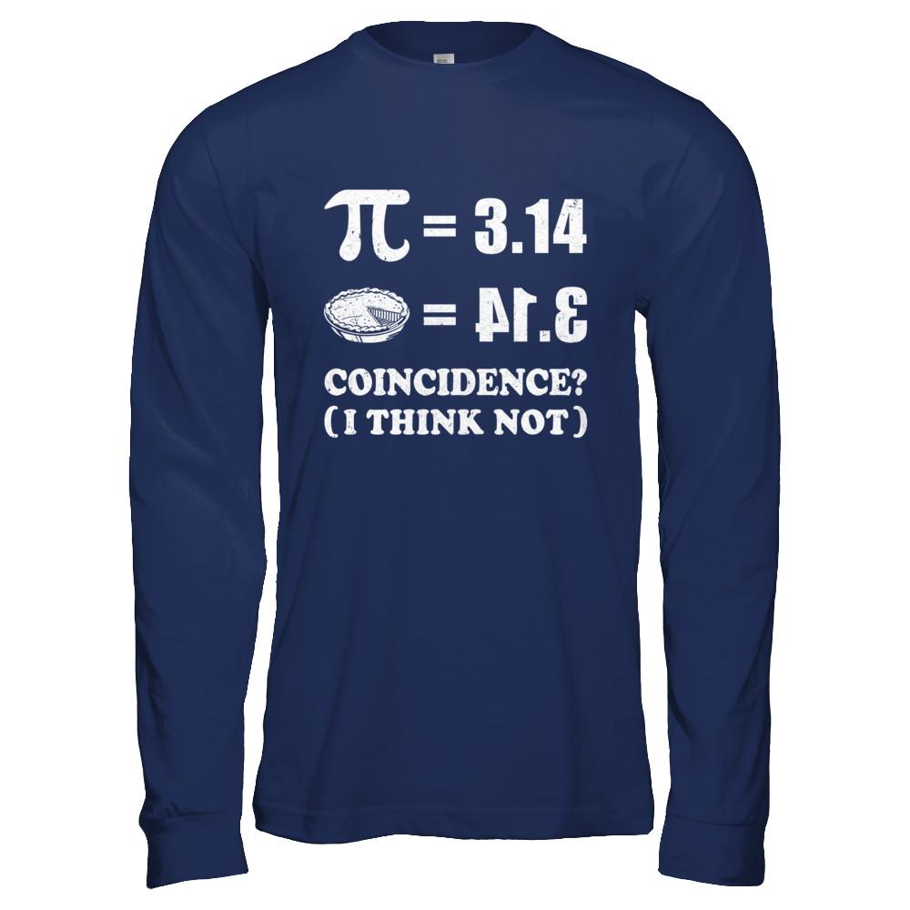 Coincidence Pi Day 2021 Funny Pie Style Math-T-Shirt & Hoodie-Long Sleeve T-Shirt-Navy