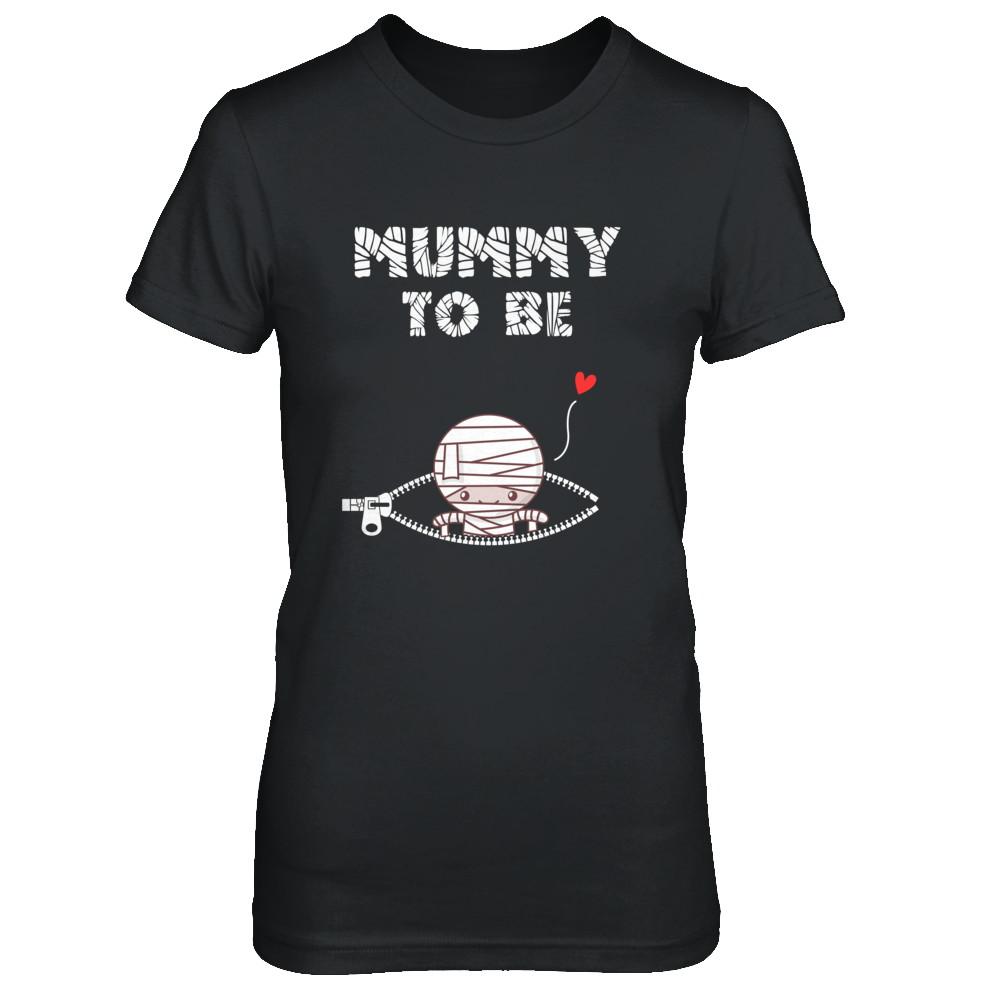Cute Baby Mummy To Be Pregnant Halloween Costume-T-Shirt & Hoodie-Women's T-Shirt-Black