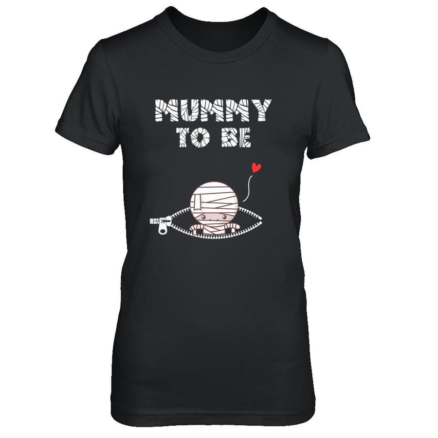 Cute Baby Mummy To Be Pregnant Halloween Costume-T-Shirt & Hoodie-Women's T-Shirt-Black