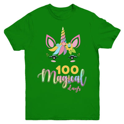 100 Magical Days Of School Unicorn Girl Gifts Youth-Youth Shirt-Youth T-Shirt-Irish Green
