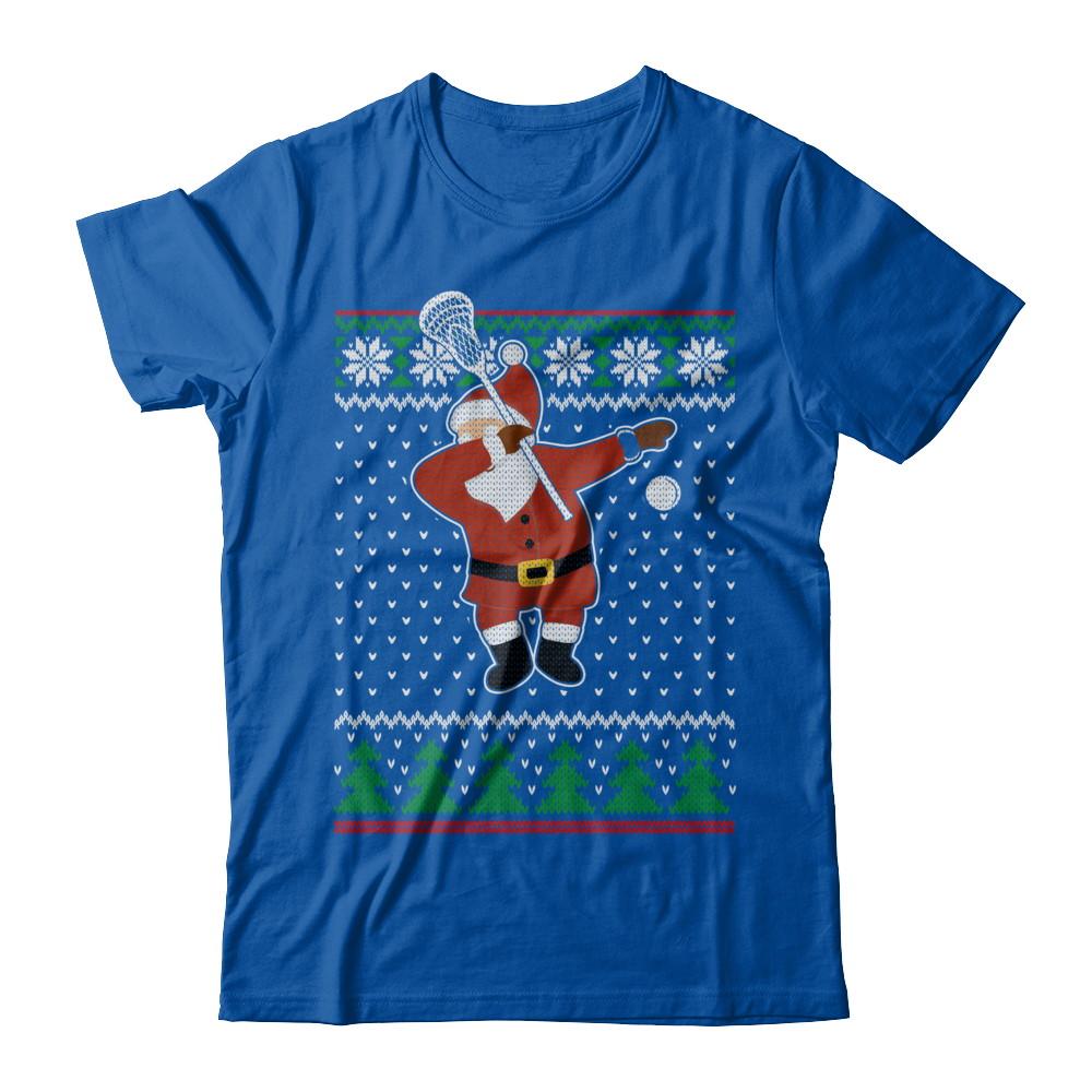 Dabbing Santa Lacrosse Ugly Sweater Christmas-T-Shirt & Sweatshirt-Premium T-Shirt-Royal
