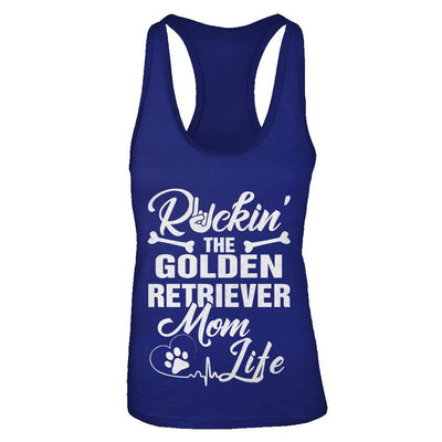 Rockin The Golden Retriever Mom Life-T-Shirt & Tank Top-Women's Ideal Racerback Tank-Royal