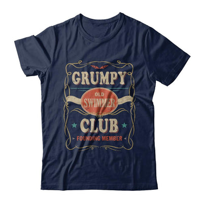 Papa Grumpy Old Swimmer Club Founding Member Swimming-T-Shirt & Hoodie-Classic T-Shirt-Navy