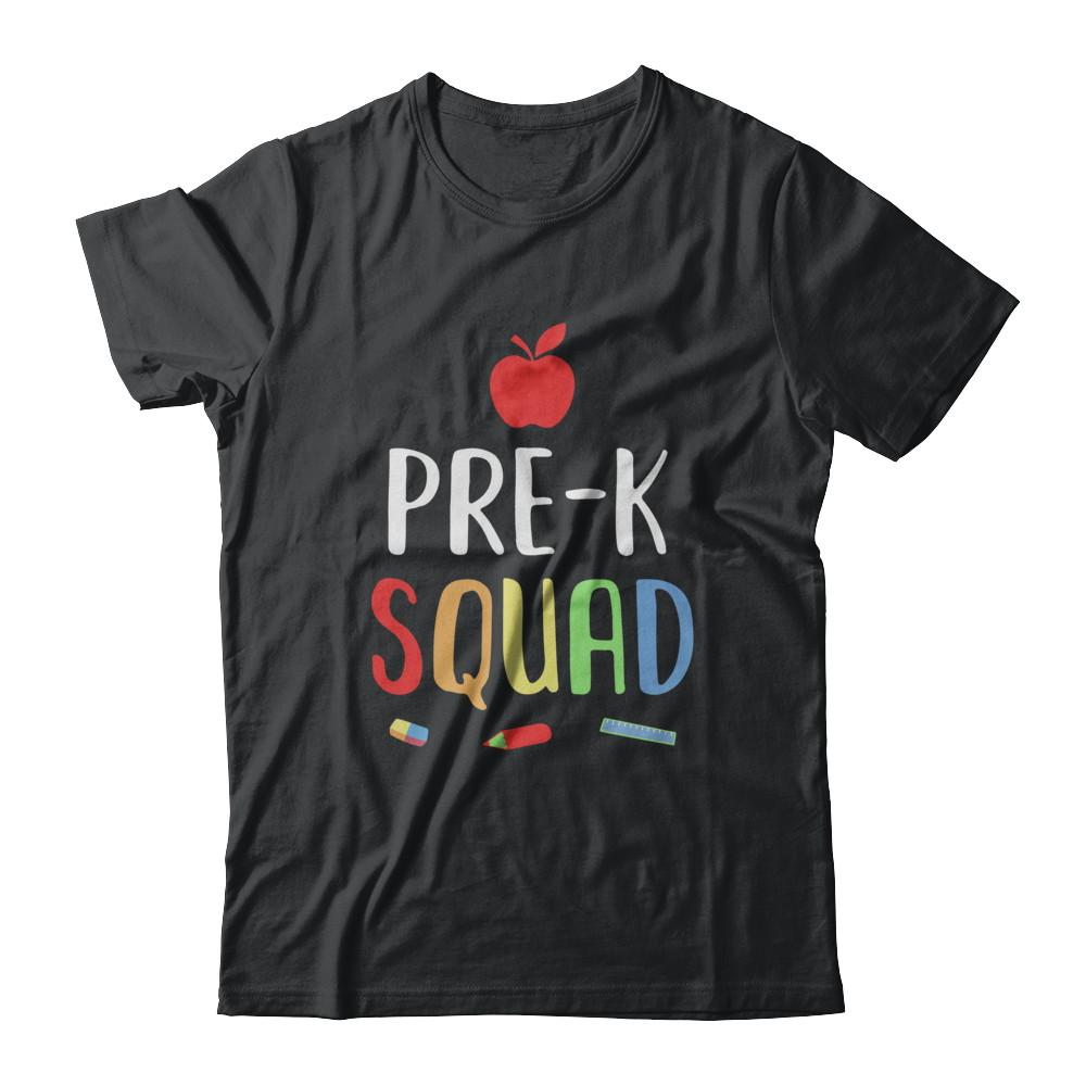 Pre-K Preschool Squad Back To School Teacher Gift-T-Shirt & Hoodie-Classic T-Shirt-Black