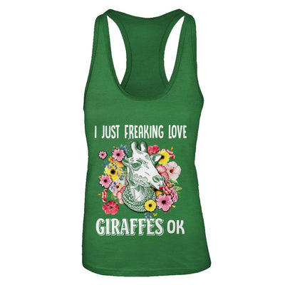 I Just Freaking Love Giraffes-T-Shirt & Tank Top-Women's Ideal Racerback Tank-Kelly Green