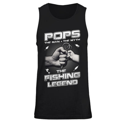 Pops The Man The Myth The Fishing Legend-T-Shirt & Hoodie-Unisex Tank-Black