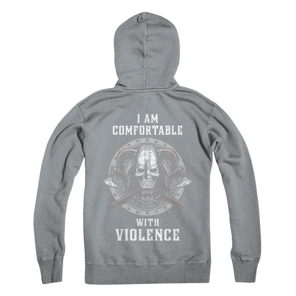 I Am Comfortable With Violence Valhalla Viking-T-Shirt & Hoodie-Pullover Hoodie-Light Steel