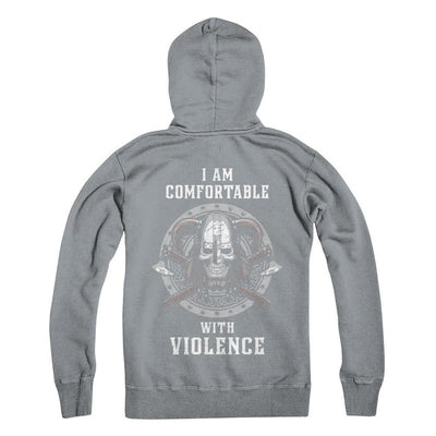 I Am Comfortable With Violence Valhalla Viking-T-Shirt & Hoodie-Pullover Hoodie-Light Steel