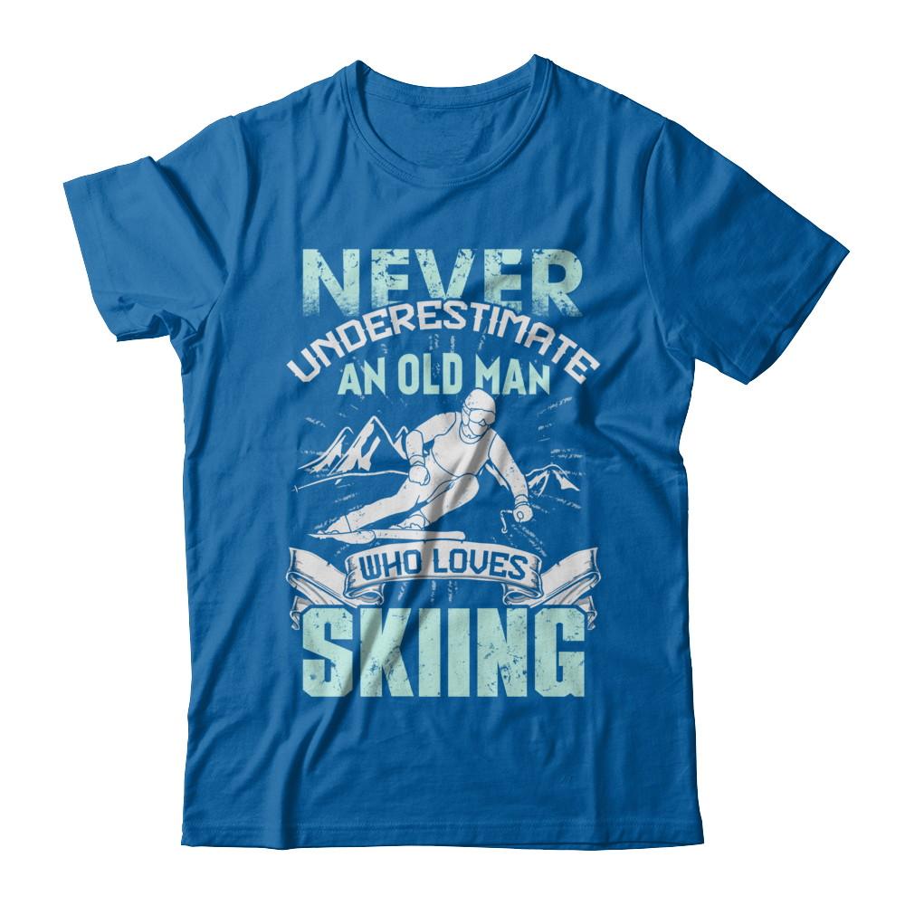 Never Underestimate An Old Man Who Loves Skiing-T-Shirt & Hoodie-Classic T-Shirt-Royal