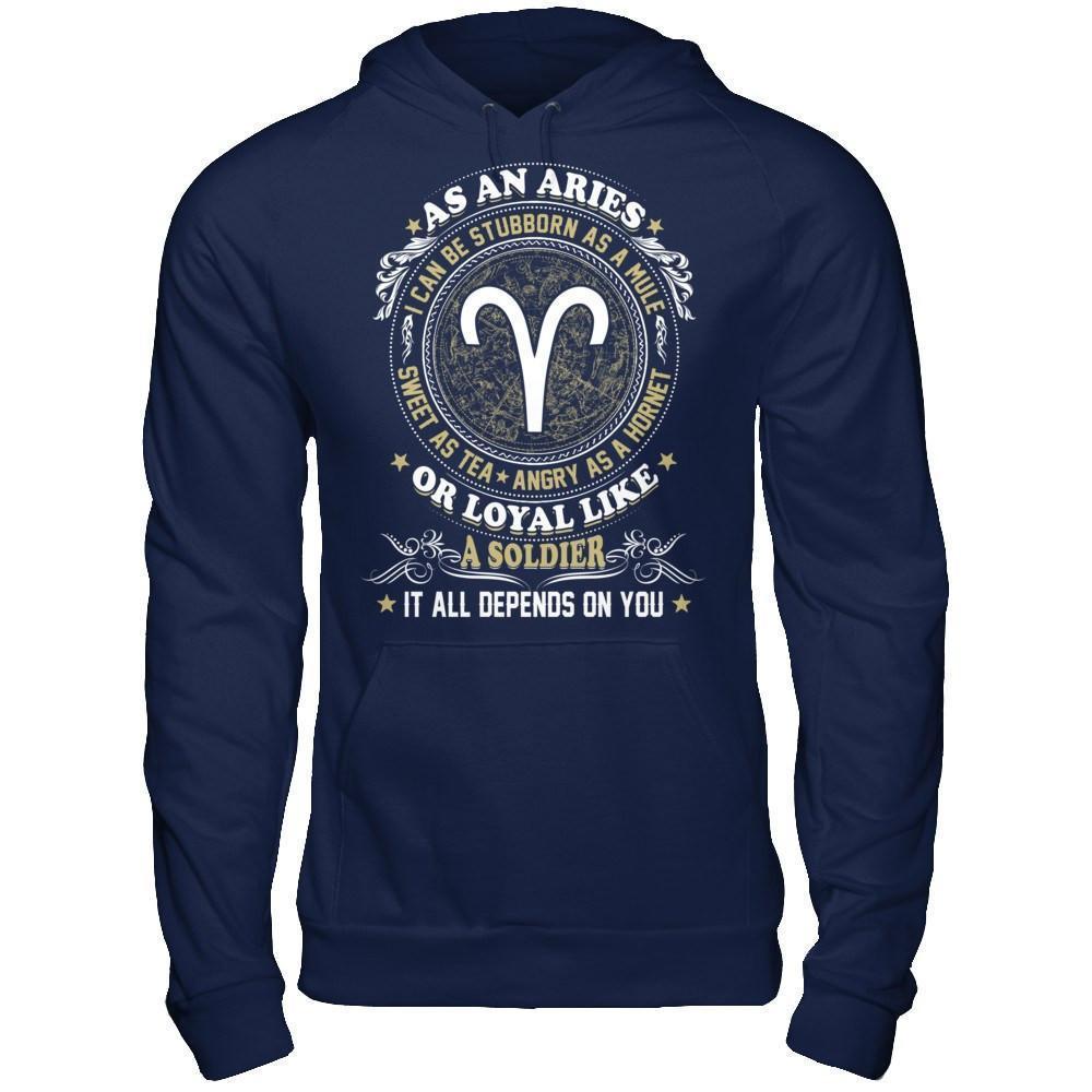 As An Aries I Can Be Stubborn As A Mule-T-Shirt & Hoodie-Pullover Hoodie-Navy