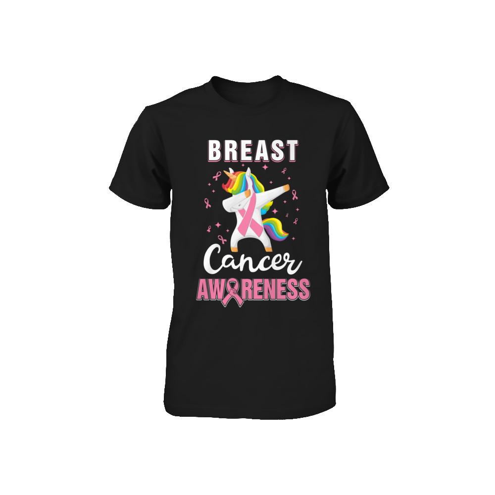 Inspirational Breast Cancer Awareness Unicorn Support Youth-Youth Shirt-Toddler T-Shirt-Black