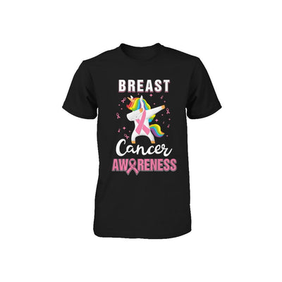 Inspirational Breast Cancer Awareness Unicorn Support Youth-Youth Shirt-Toddler T-Shirt-Black