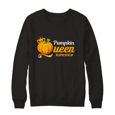 Pumpkin Queen Cute Pumpkin Spice Funny Halloween-T-Shirt & Sweatshirt-Crewneck Sweatshirt-Black