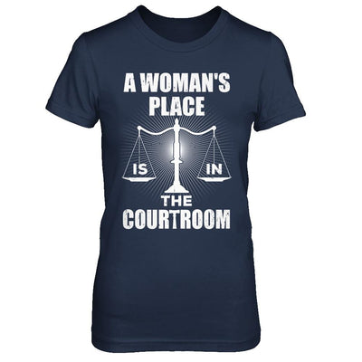 Lawyer Graduation A Woman's Place Is In The Courtroom-T-Shirt & Hoodie-Women's T-Shirt-Navy