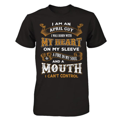 I'm An April Guy I Was Born With My Heart Birthday-T-Shirt & Hoodie-Classic T-Shirt-Black
