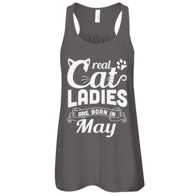 Real Cat Ladies Are Born In May Cat Day-T-Shirt & Tank Top-