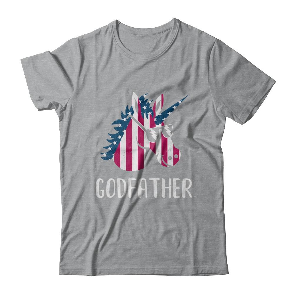Patriotic Godfather Unicorn Americorn 4Th Of July-T-Shirt & Hoodie-Classic T-Shirt-Sport Grey