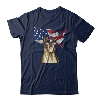 Funny Patriot Boxer Dog 4Th Of July American Flag-T-Shirt & Hoodie-Classic T-Shirt-Navy