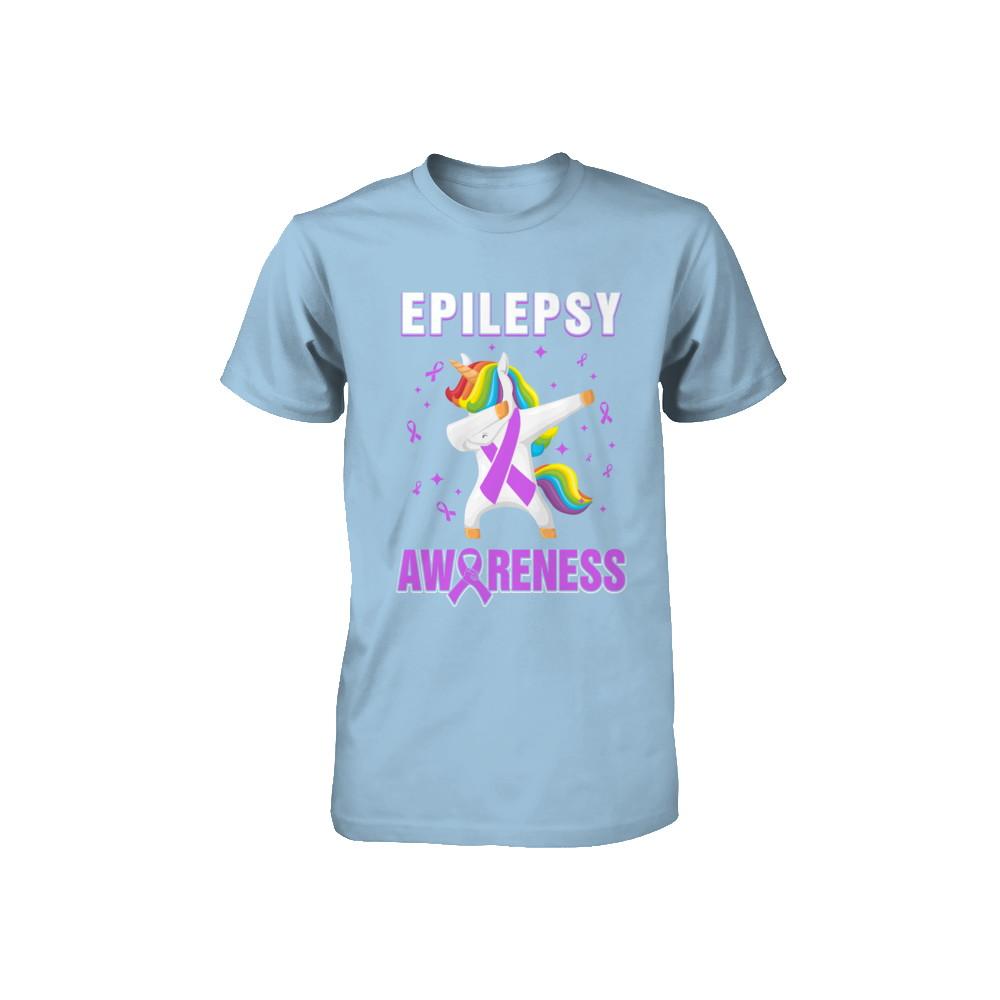 Inspirational Epilepsy Awareness Unicorn Support Youth-Youth Shirt-Toddler T-Shirt-Light Blue