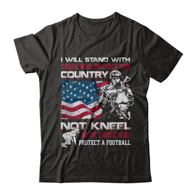 I Stand For The American Flag I Don't Kneel Football-T-Shirt & Hoodie-Premium T-Shirt-Black