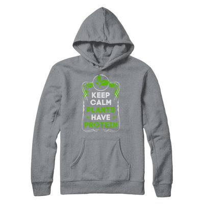Keep Calm Plants Have Protein Vegan Vegetarian-T-Shirt & Hoodie-