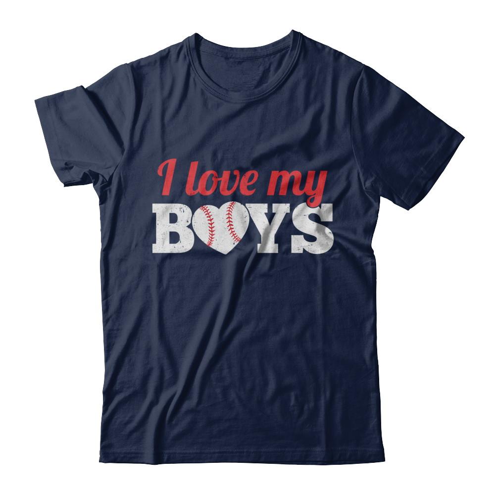 Love My Boys Mom And Dad Baseball-T-Shirt & Hoodie-Classic T-Shirt-Navy