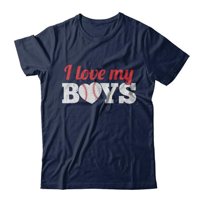 Love My Boys Mom And Dad Baseball-T-Shirt & Hoodie-Classic T-Shirt-Navy