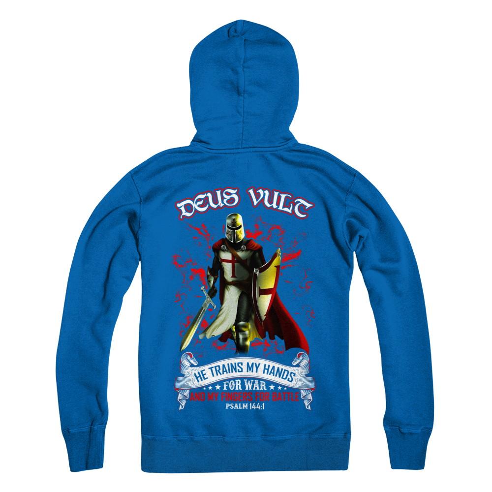 Knight Templar Deus Vult He Trains My Hands For War-T-Shirt & Hoodie-Pullover Hoodie-Royal