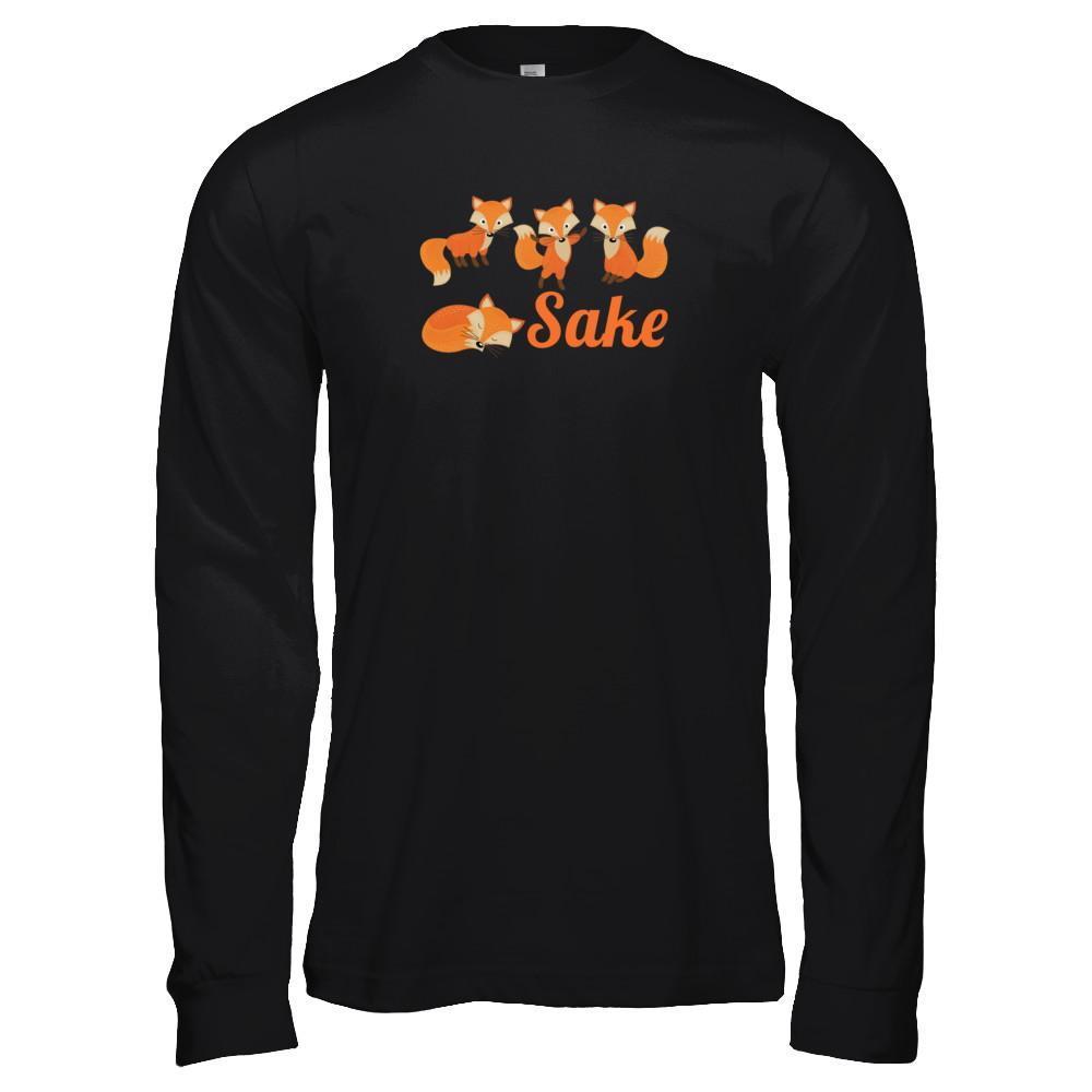 Cute Colorful For Fox Sake-T-Shirt & Tank Top-Long Sleeve T-Shirt-Black