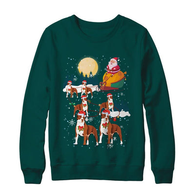 Dog Reindeer Pit bull Christmas Gift-T-Shirt & Sweatshirt-Crewneck Sweatshirt-Deep Forest