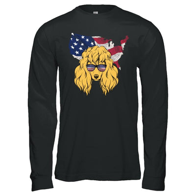 Funny Patriot Poodle Dog 4Th Of July American Flag-T-Shirt & Hoodie-Long Sleeve T-Shirt-Black