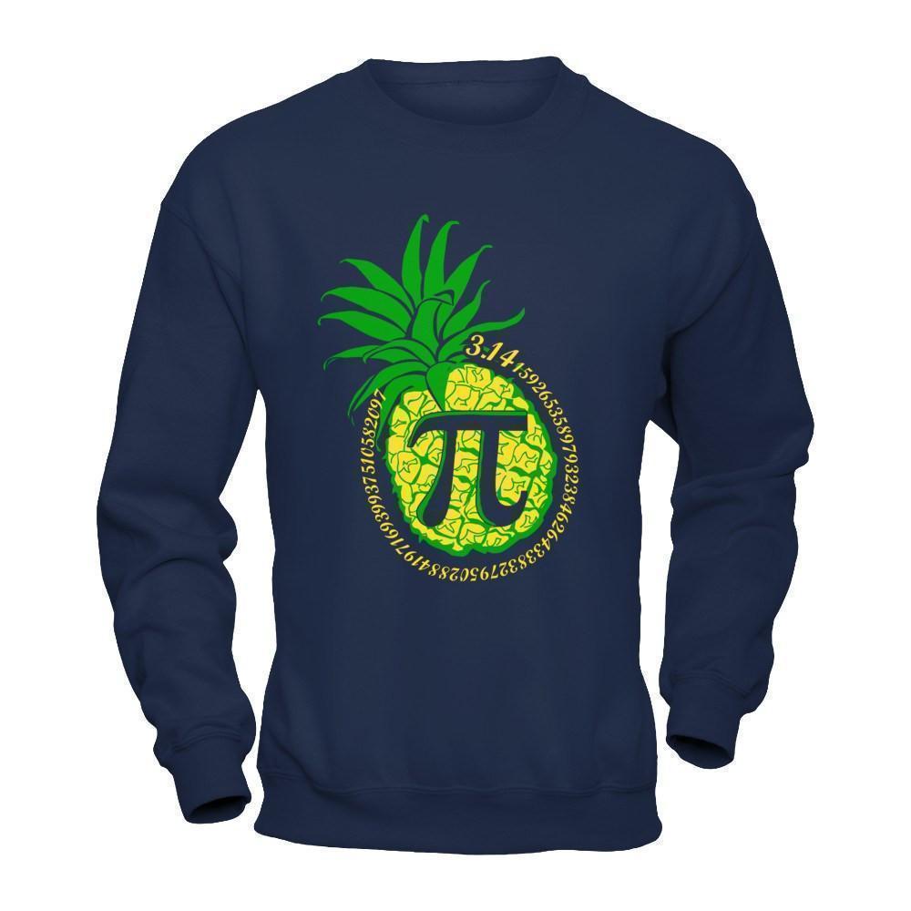 Funny Pi-Neapple Tshirt - Pi Day 2017 Gift Tee-T-Shirt & Hoodie-Crewneck Sweatshirt-Navy