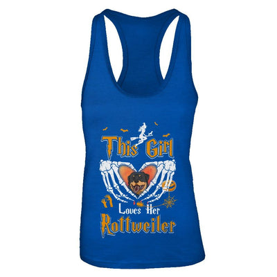 This Girl Love Her Dog Rottweiler Halloween-T-Shirt & Tank Top-Women's Ideal Racerback Tank-Royal