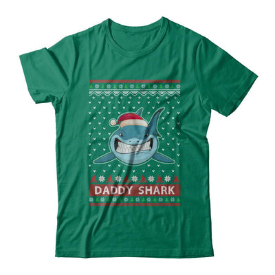 Santa Hat Daddy Shark Ugly Christmas Sweater-T-Shirt & Sweatshirt-Classic T-Shirt-Kelly Green