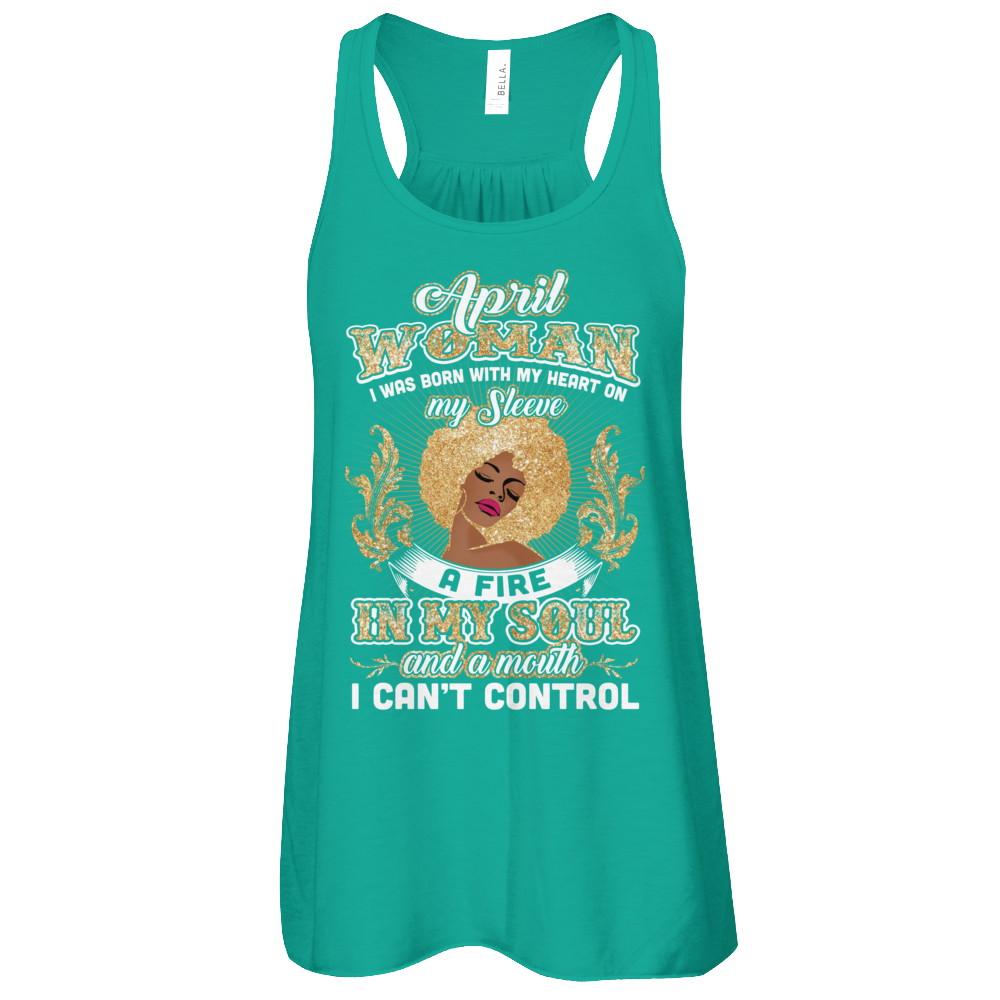 I'm An April Woman Funny Birthday-T-Shirt & Tank Top-Women's Flowy Racerback Tank-Kelly