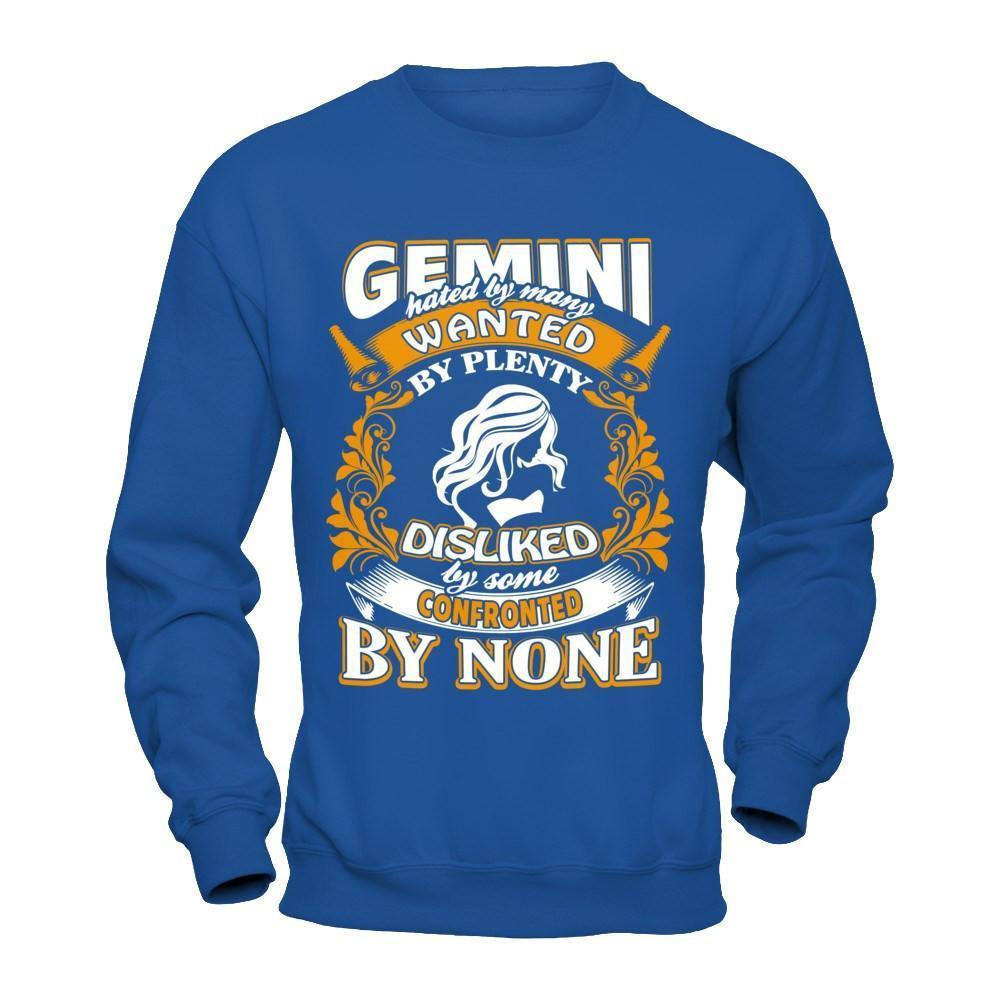 Gemini Hated By Many Wanted By Plenty-T-Shirt & Hoodie-Crewneck Sweatshirt-Royal