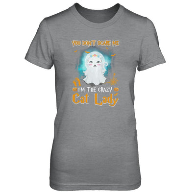You Don't Scare Me I'm A Crazy Cat Lady Ghost Halloween-T-Shirt & Tank Top-Women's T-Shirt-Sport Grey