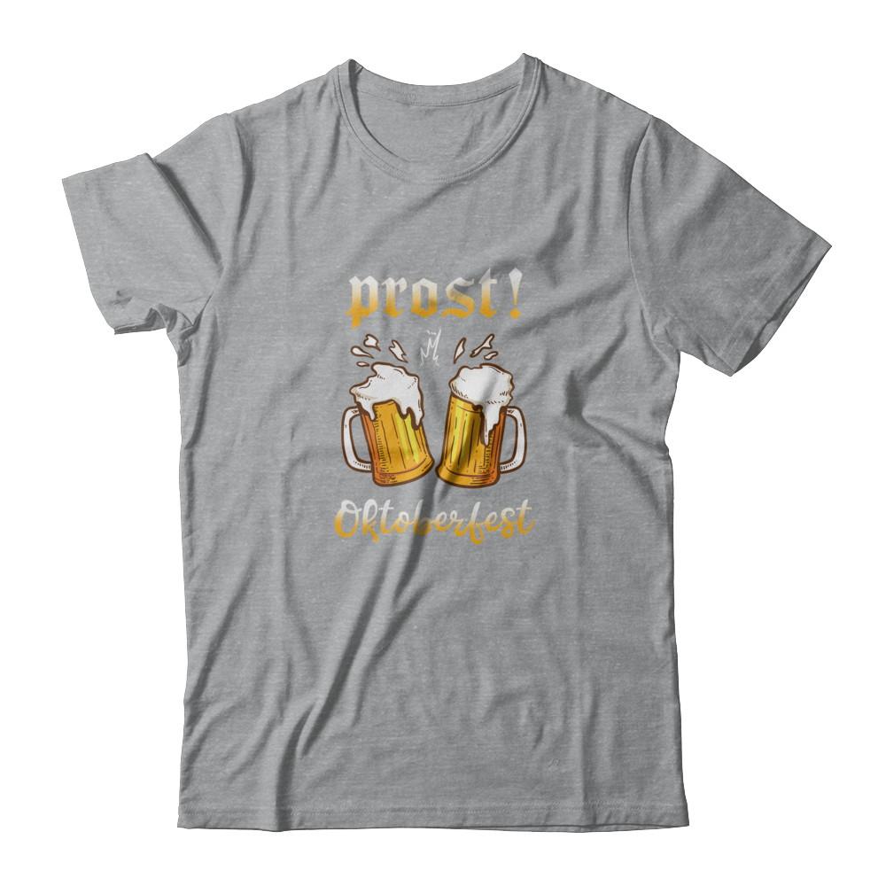 Oktoberfest Prost Cheers In German Drinking Beer 2021-T-Shirt & Tank Top-Classic T-Shirt-Sport Grey