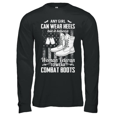 Woman Veteran To Wear Combat Boots-T-Shirt & Hoodie-Long Sleeve T-Shirt-Black