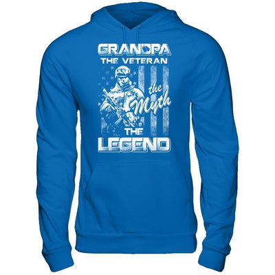 Grandpa The Veteran The Myth The Legend-T-Shirt & Hoodie-Pullover Hoodie-Royal