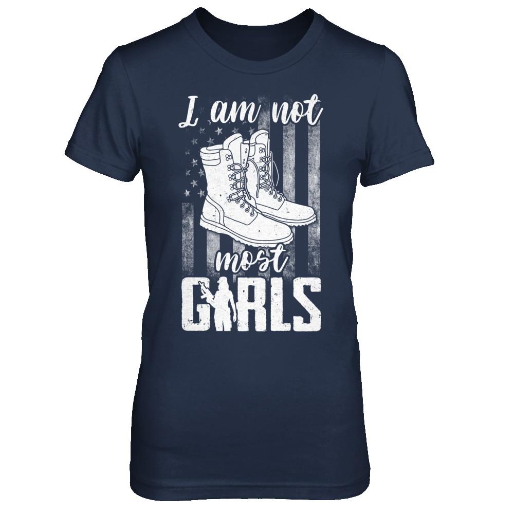 I AM NOT MOST GIRLS Veteran Woman-T-Shirt & Hoodie-Women's T-Shirt-Navy